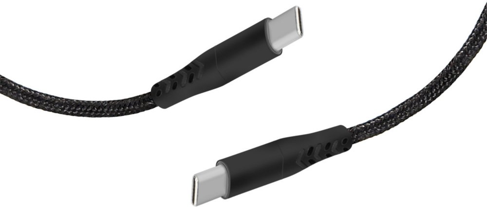 Mobiparts | USB-C naar USB-C Gevlochten Kabel | 2A | 1m | Zwart