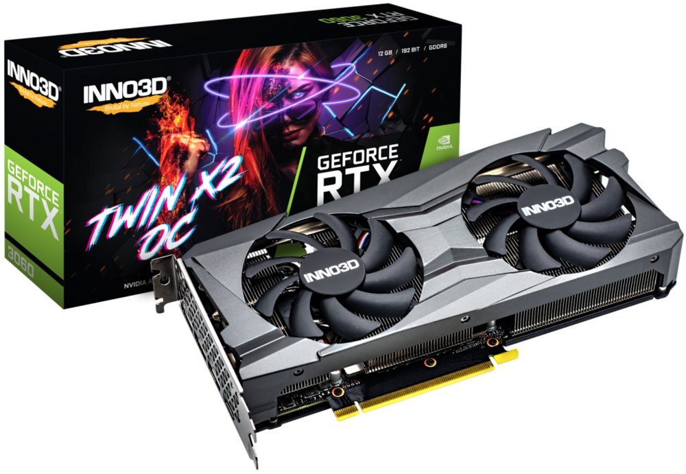 Inno3D GeForce RTX 3060 TWIN X2 OC LHR | 12GB GDDR6 VRAM | Videokaart | GPU | Nvidia