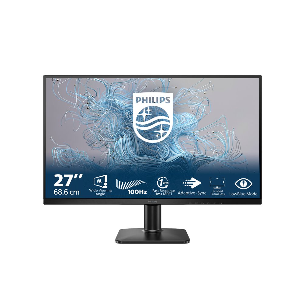 Philips 27E2N1100L/00 | 27" Full HD VA Monitor | 100Hz | 1ms | HDMI & VGA | Adaptive Sync | LowBlue Mode | Flicker-Free | Zwart