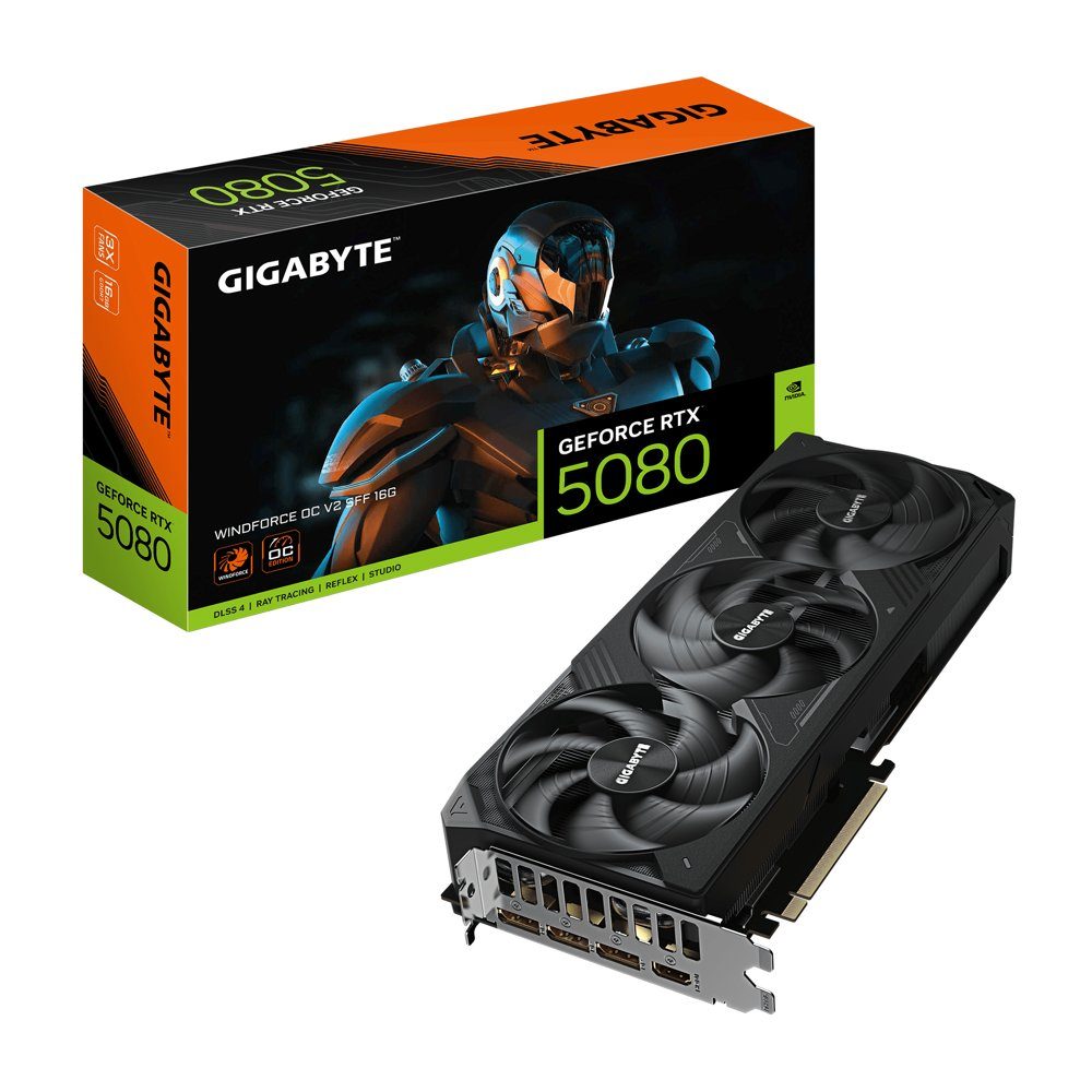 GIGABYTE GeForce RTX 5080 WINDFORCE OC V2 SFF | 16GB GDDR7 | Videokaart