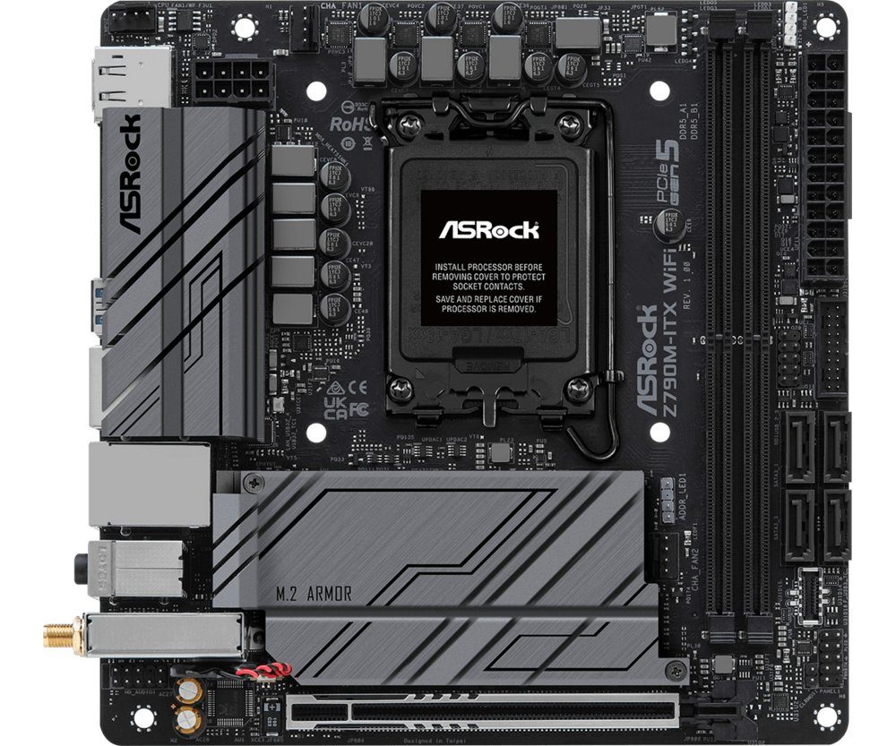 Asrock Z790M-ITX WiFi | Socket LGA 1700 | Intel Z790 | 2xDDR5 | Mini-ITX | Moederbord
