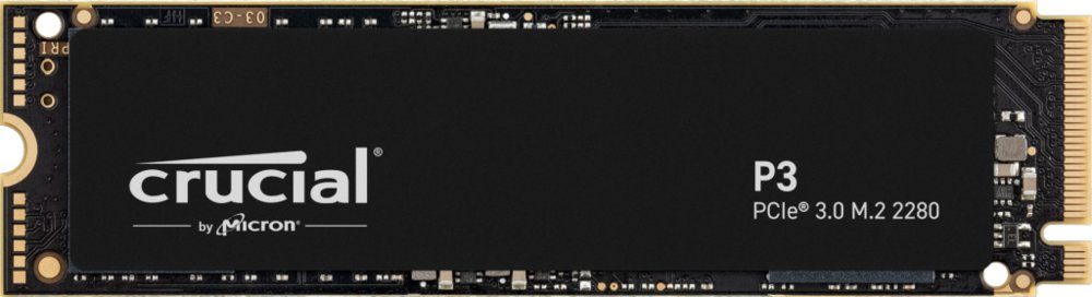 Crucial P3 | 1 TB NVMe SSD | M.2 Gen3 | tot 3.500 MB/s Lezen | tot 3.000 MB/s Schrijven