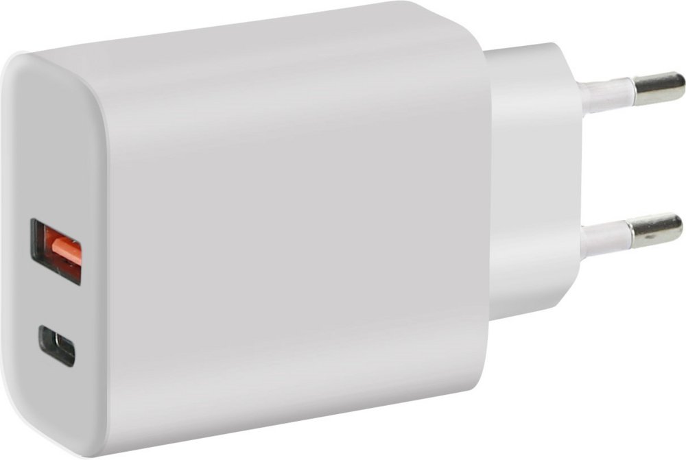 Mobiparts Wall Charger | 2-Poorts USB-C & USB-A Oplader 45W met Fast Charge | Wit