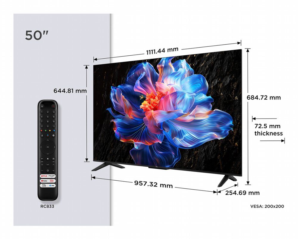 TCL 50P6K | 50" 4K UHD LED TV | HDR10 | Google TV
