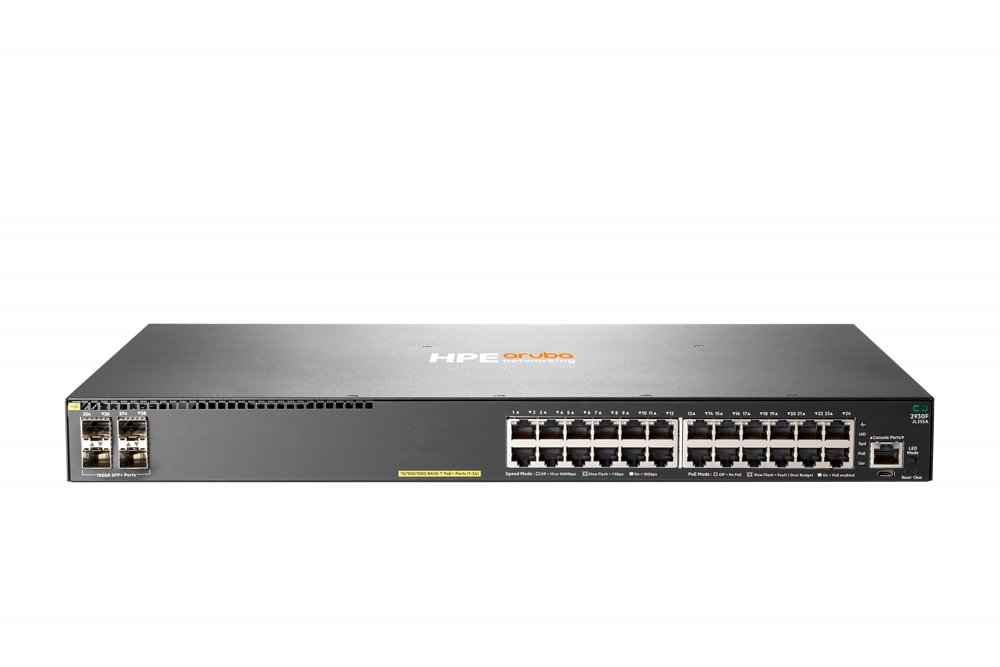 HPE Aruba 2930F | 24x Gigabit PoE+ | 4x SFP+ 10GbE | 370W PoE | Managed Switch (JL255A) | Refurbished
