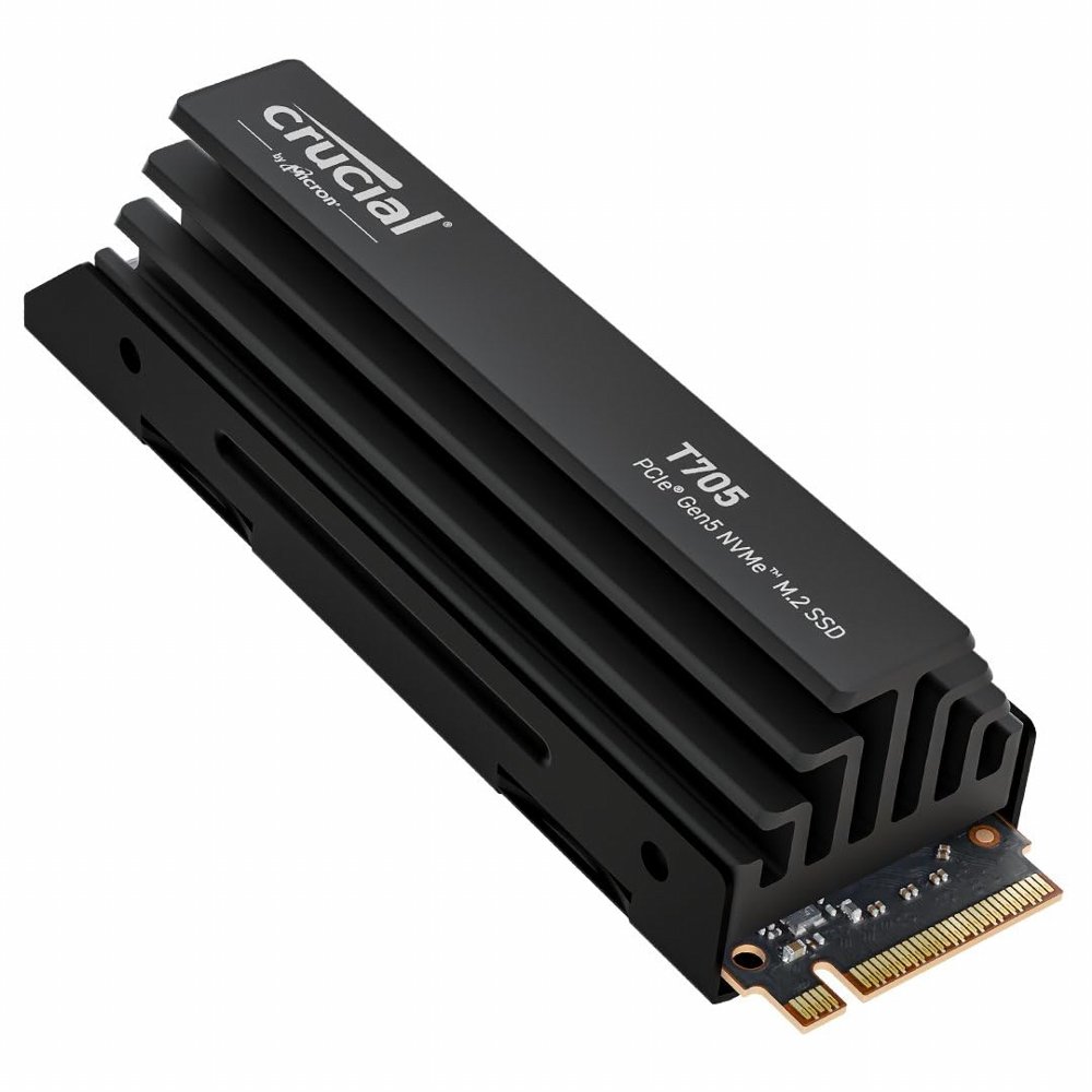 Crucial T705 | 2 TB NVMe SSD | M.2 Gen5 | tot 14.500 MB/s Lezen | tot 12.700 MB/s Schrijven | Heatsink