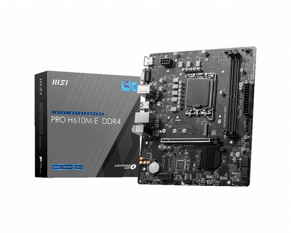 MSI PRO H610M-E | Socket LGA 1700 | Intel H610 | 2xDDR4 | Micro-ATX | Moederbord | OPEN BOX