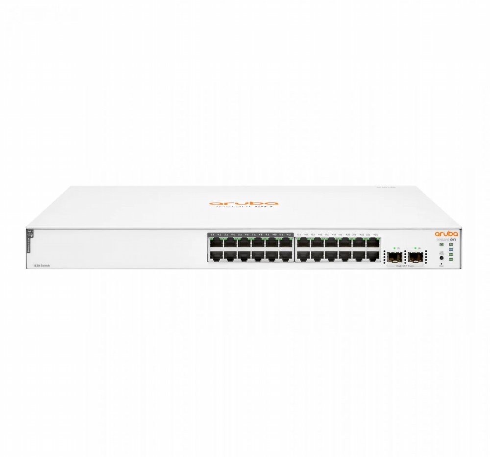 HPE Aruba Instant On 1830-24G | 24× Gigabit Ethernet | 12× PoE+ | 2× SFP | 195 W | Smart Managed Switch | Refurbished