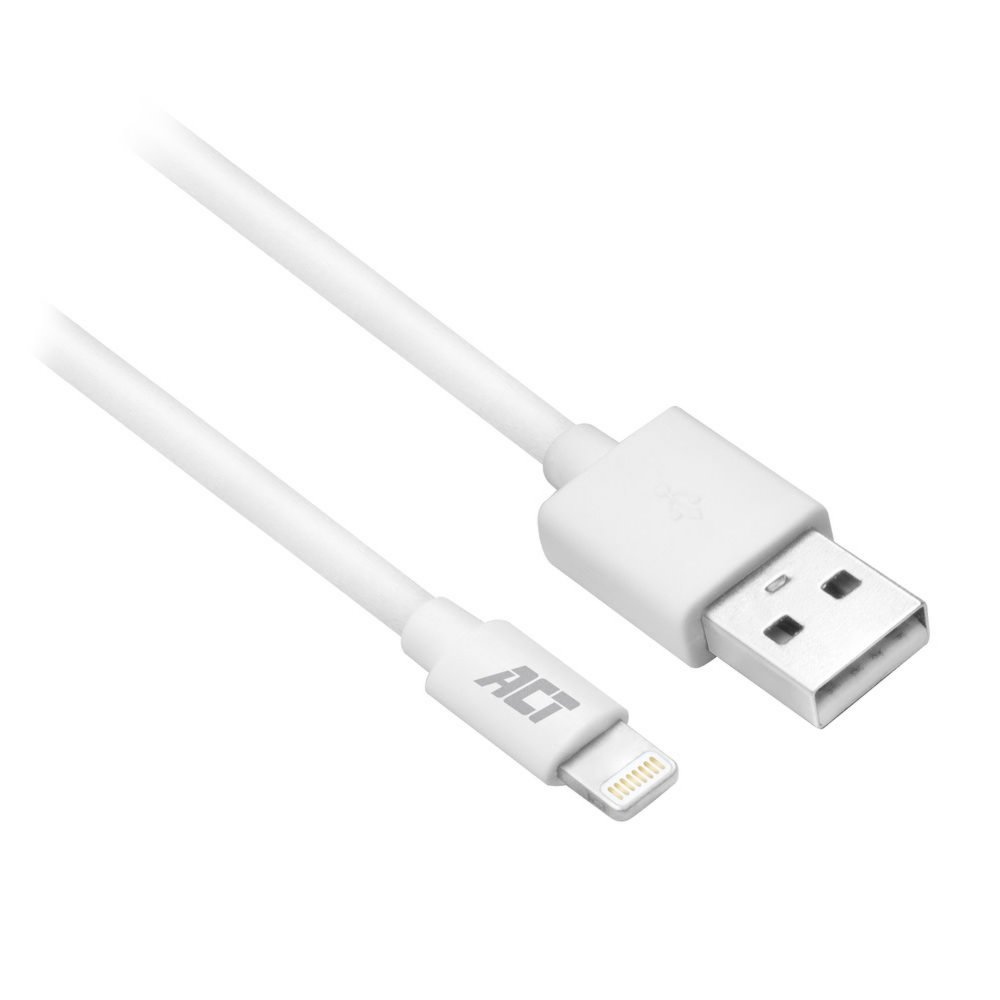 ACT kabel | USB-A naar Lightning | 1 m | Wit | AC3011