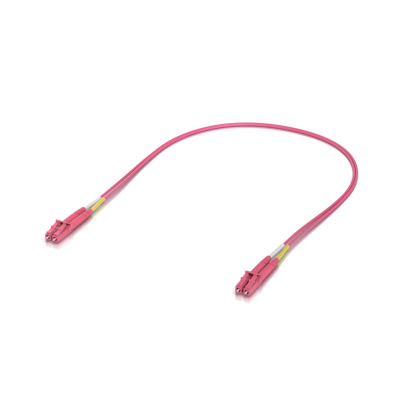 OM4 Duplex LC UPC Fiber Patch Cable, 0.5m