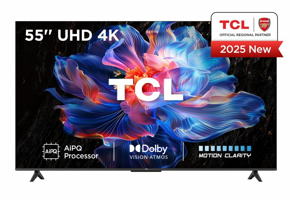 TCL 55V6C | 55" 4K Ultra HD DLED Smart TV | Google TV | Dolby Vision | 60Hz (2025) | OPEN BOX