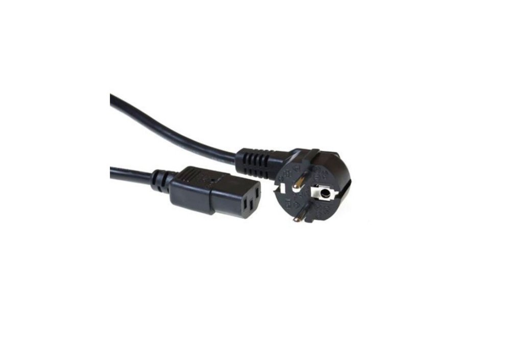 ACT 230V aansluitkabel | Schuko male (haaks) naar C13 | 230V / 10A | Zwart | 1.5 m