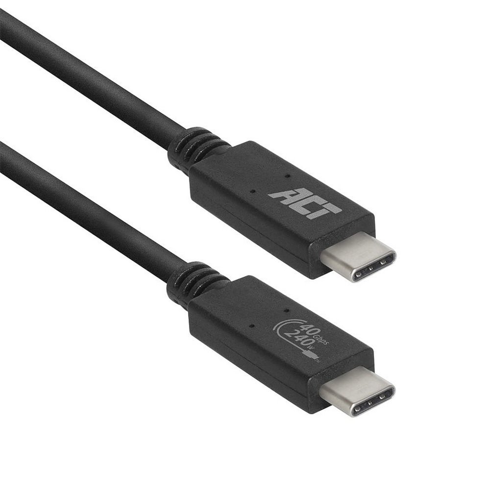 ACT AC7451 | USB4 Gen 3x2 Kabel | USB-C naar USB-C | 0.8m | Zwart