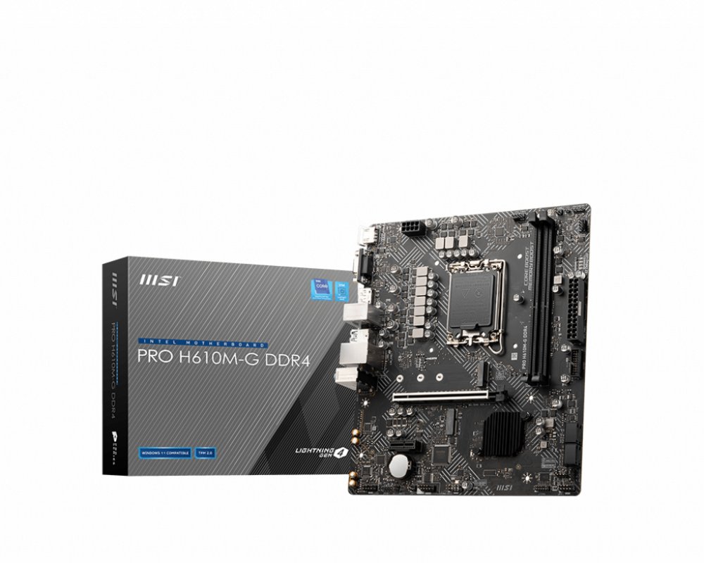 MSI PRO H610M-G DDR4 | Intel H610 | LGA 1700 | 2x DDR4 | Micro-ATX Moederbord