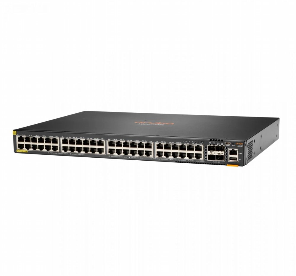 HPE Aruba CX 6200F-48G-PoE+ | 48× Gigabit Ethernet | 4× SFP+ 10GbE | 370 W PoE | Managed Switch | Refurbished
