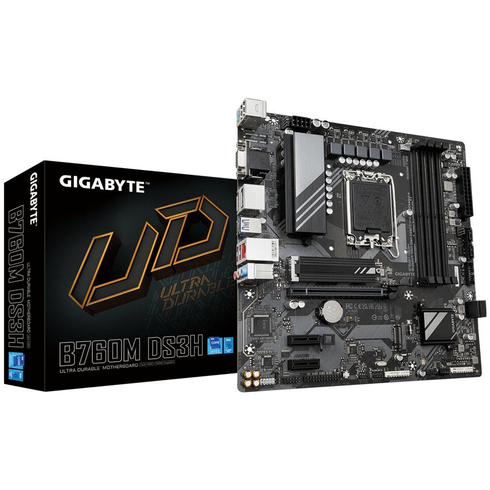 Gigabyte B760M DS3H DDR4 | Socket LGA 1700 | Intel B760 | 4xDDR4 | Micro-ATX | Moederbord