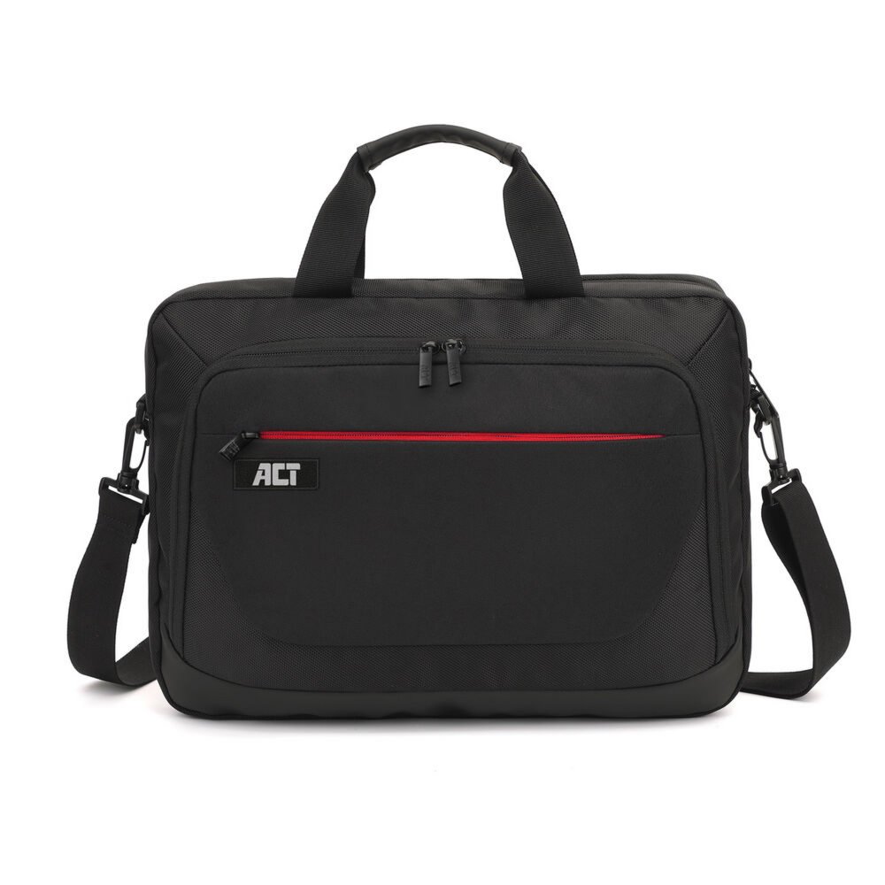 ACT Suburb 15.6" Laptop Schoudertas | Gemaakt van Gerecycled Plastic | Zwart