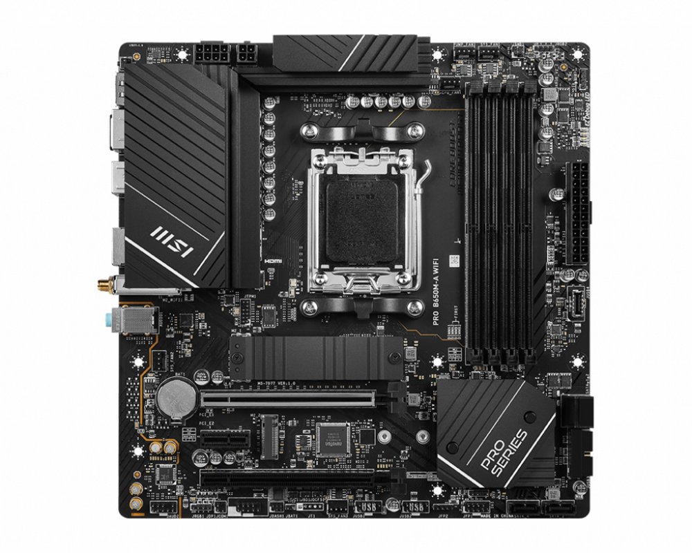 MSI PRO B650M-A WIFI AMD | Socket AM5 | AMD B650 | 4xDDR5 | Micro-ATX | Moederbord