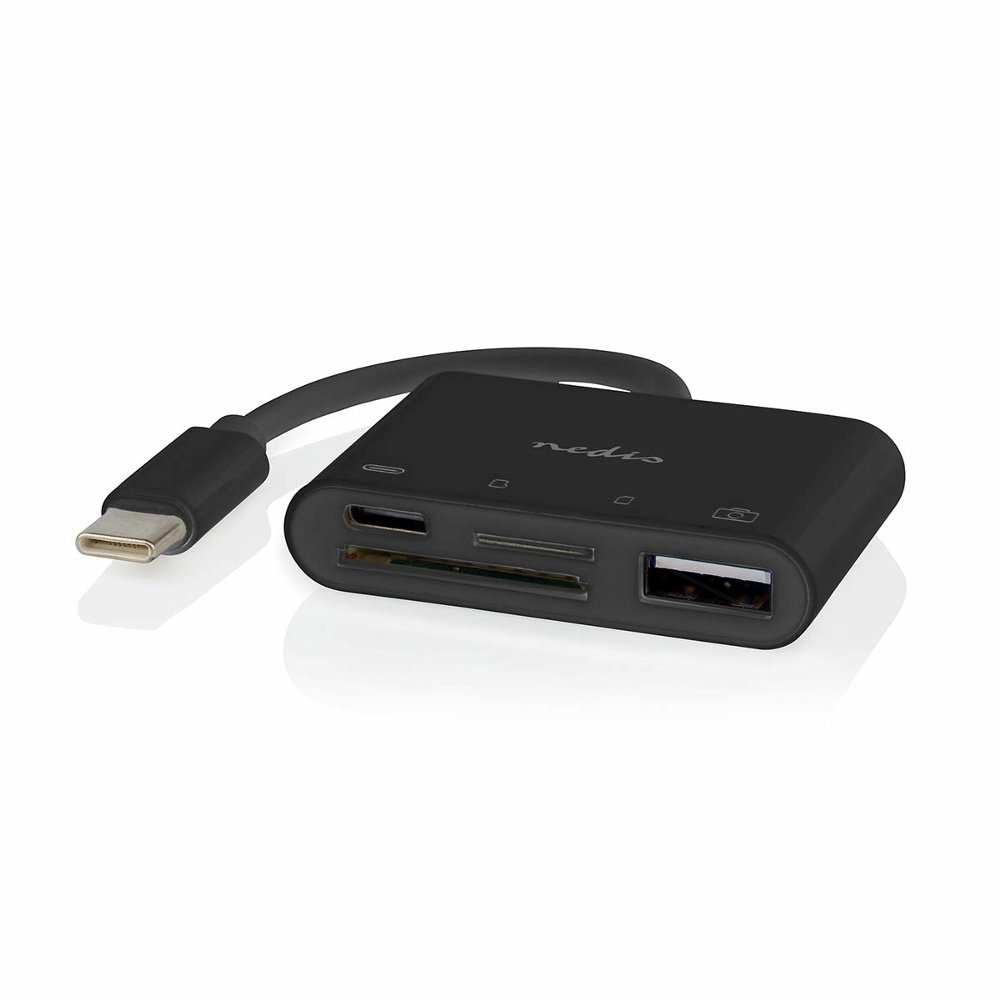 Nedis CCGB64780BK01 | Interface Hub USB 2.0 Type-C | 1× USB-A + 1× USB-C + SD/MicroSD kaartlezer | 480 Mbps | Zwart