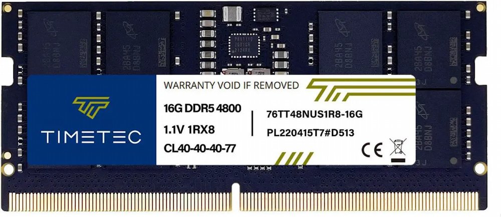 Timetec | 16GB 1×16GB DDR5 | 4800MHz | SODIMM | CL40 | Geheugenmodule | RAM