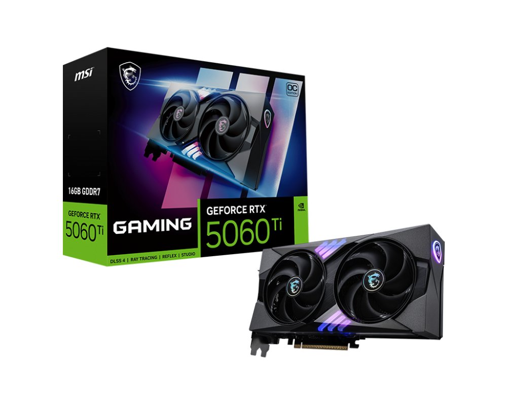 MSI GeForce RTX 5060 Ti Gaming OC | 16GB GDDR7 | DLSS 4 | Videokaart | Nvidia GPU