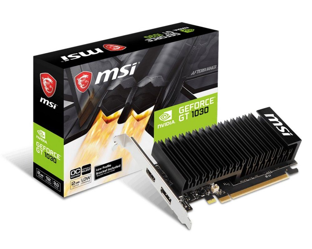 MSI GeForce GT1030 LP OC | 2GB GDDR4 VRAM | Low Profile | Videokaart | GPU | Nvidia