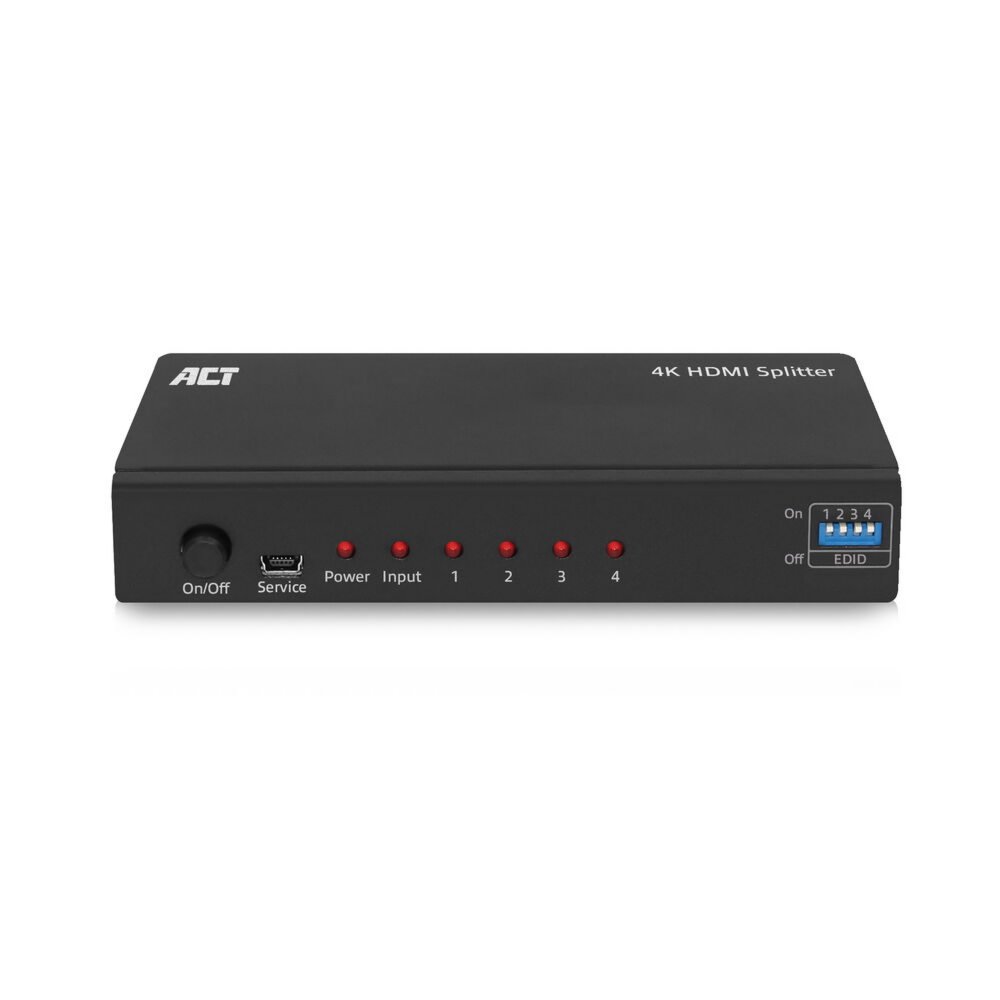 ACT AC7831 | HDMI Splitter | 1 Ingang, 4 Uitgangen | 4K @ 60Hz | Zwart