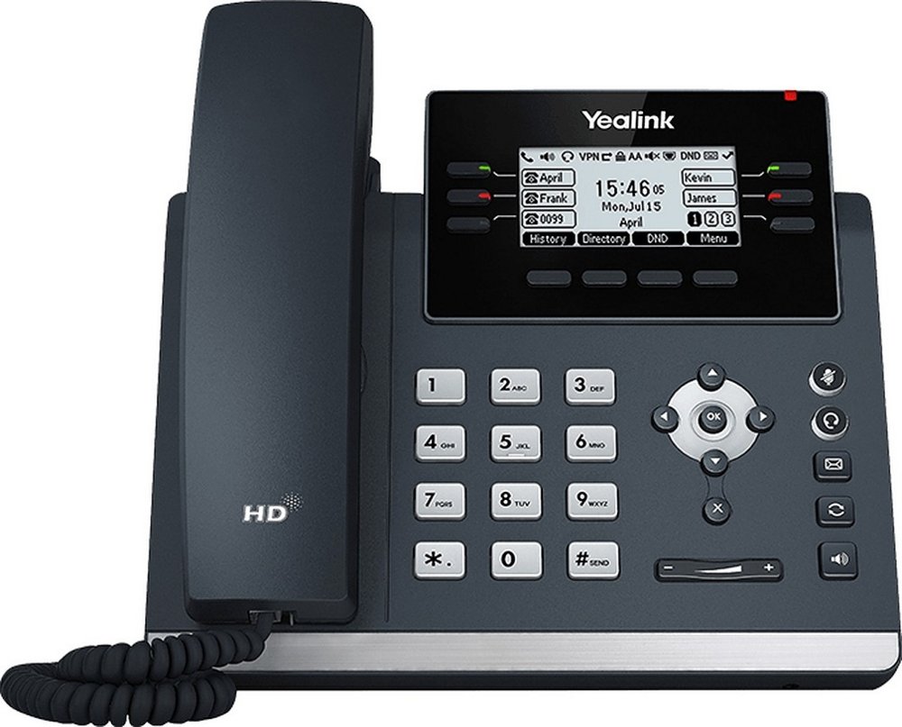 Yealink SIP-T42U Engelse versie | IP-telefoon | 2,7" LCD-scherm | 12 SIP-accounts | HD Voice | Wi-Fi via USB-dongle | Grijs