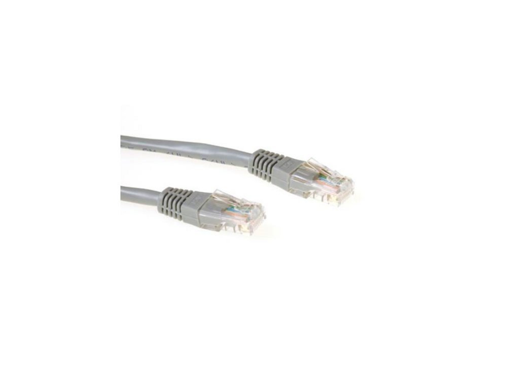 ACT netwerkkabel | Patchkabel | Cat6 | U/UTP (UTP) | 1 m | Grijs | RJ45 connectoren
