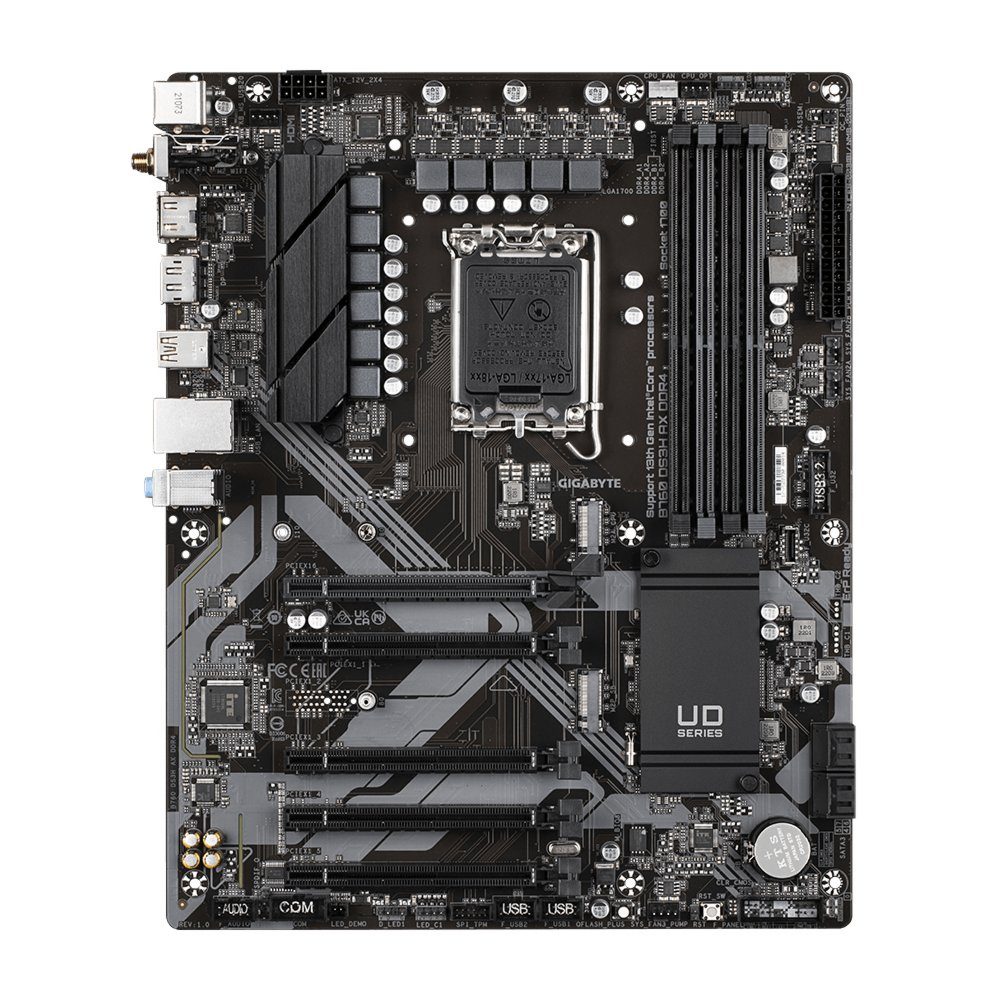 Gigabyte B760 DS3H AX WIFI | Socket LGA 1700 | Intel B760 | 4xDDR4 | ATX | Moederbord